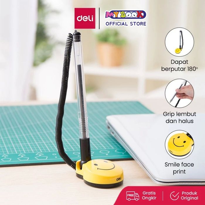 DELI BALLPOINT MEJA SMILE BLACK E6793 (KTK=24PCS/DOS=432PCS)