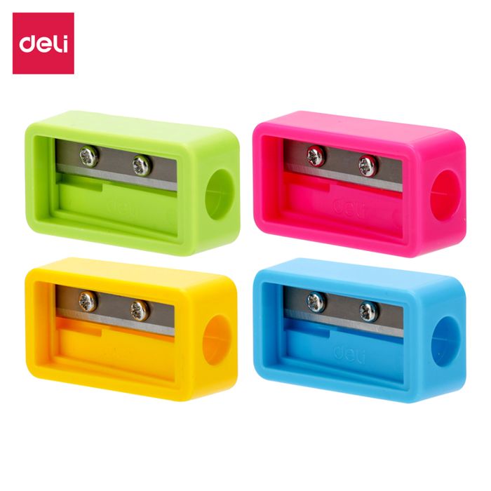 DELI SCHOOL PENCIL SHARPENER 37*19*13MM (ASST.)  EH556 (TPL=48 DOS=48TPL)
