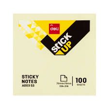 DELI STICKY NOTES YELLOW 76X101 100SHTS EA00453 (DOS=12LSN)