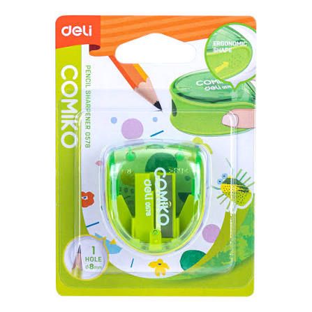 DELI SHARPENER 1HOLE COMIKO BLISTER E0578 (KTK=24/DOS=24KTK)