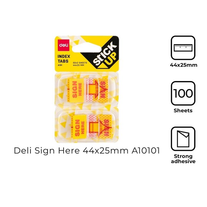 DELI SIGN HERE INDEXER 44*25MM DISPESER EA10101 (KTK=24PCS)