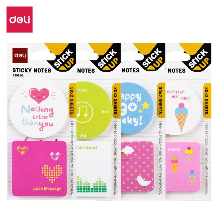 DELI STICKY NOTES 76*101 CARTOON 15SHTS EA55202 (KTK=60PCS)